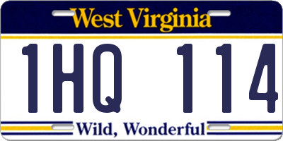 WV license plate 1HQ114
