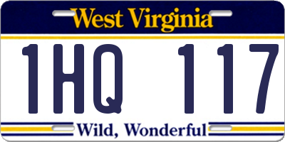 WV license plate 1HQ117