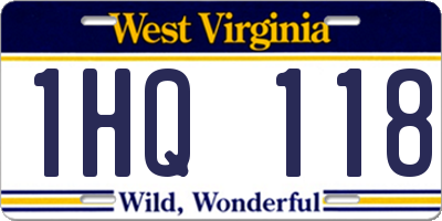 WV license plate 1HQ118