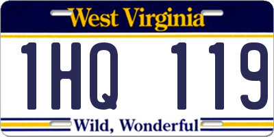 WV license plate 1HQ119