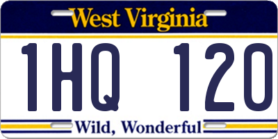 WV license plate 1HQ120