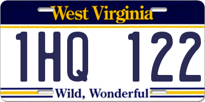 WV license plate 1HQ122