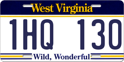 WV license plate 1HQ130
