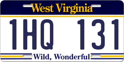 WV license plate 1HQ131