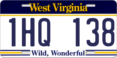 WV license plate 1HQ138