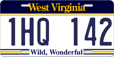 WV license plate 1HQ142