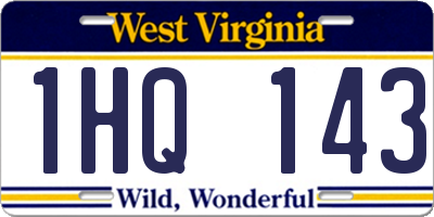 WV license plate 1HQ143