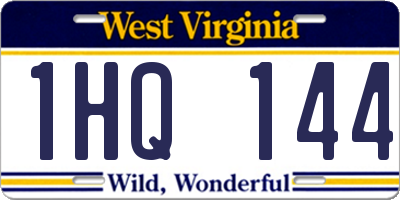 WV license plate 1HQ144