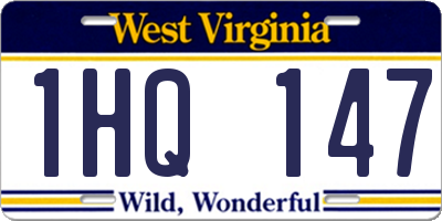 WV license plate 1HQ147