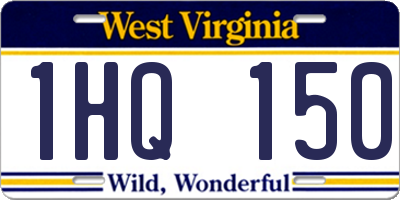 WV license plate 1HQ150