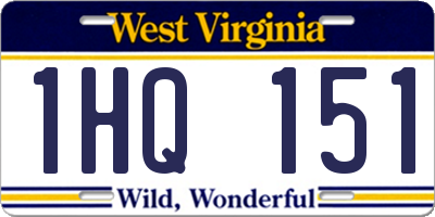 WV license plate 1HQ151