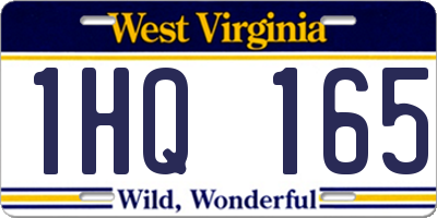 WV license plate 1HQ165