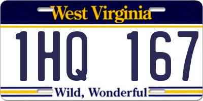 WV license plate 1HQ167