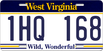 WV license plate 1HQ168