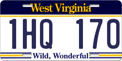 WV license plate 1HQ170