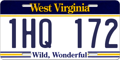 WV license plate 1HQ172