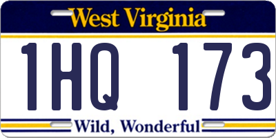 WV license plate 1HQ173