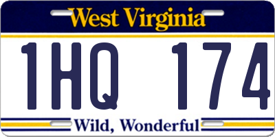 WV license plate 1HQ174