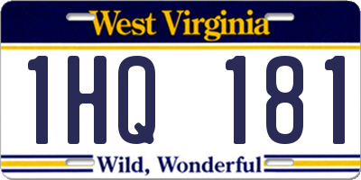 WV license plate 1HQ181