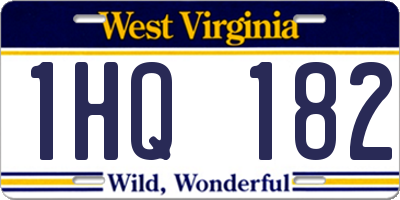 WV license plate 1HQ182