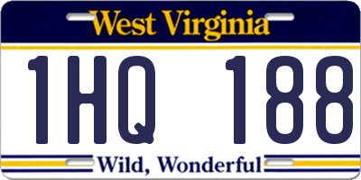WV license plate 1HQ188
