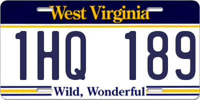 WV license plate 1HQ189