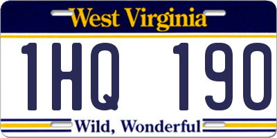 WV license plate 1HQ190