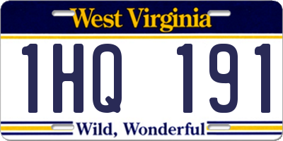WV license plate 1HQ191