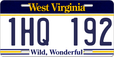 WV license plate 1HQ192