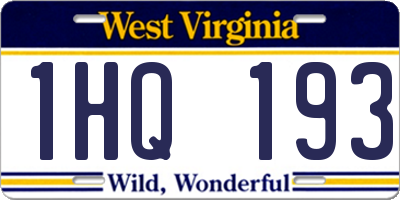 WV license plate 1HQ193