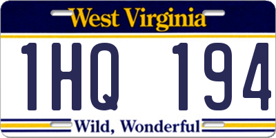 WV license plate 1HQ194
