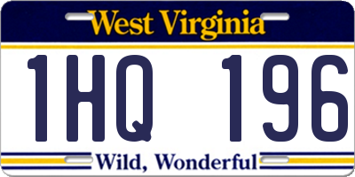 WV license plate 1HQ196