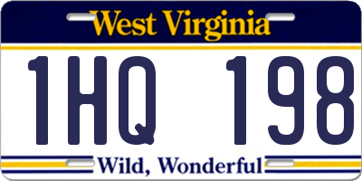 WV license plate 1HQ198