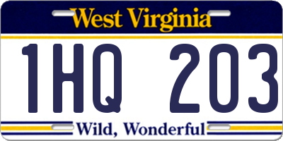 WV license plate 1HQ203