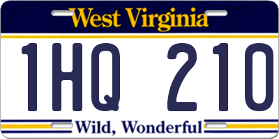 WV license plate 1HQ210