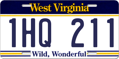 WV license plate 1HQ211