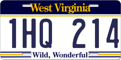 WV license plate 1HQ214
