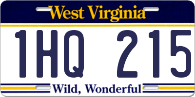 WV license plate 1HQ215