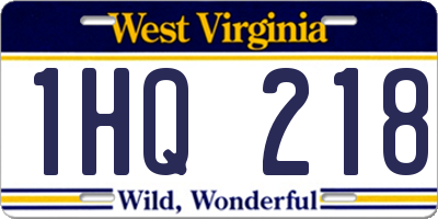 WV license plate 1HQ218