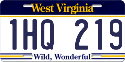 WV license plate 1HQ219