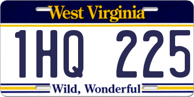 WV license plate 1HQ225