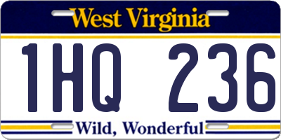 WV license plate 1HQ236
