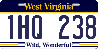 WV license plate 1HQ238