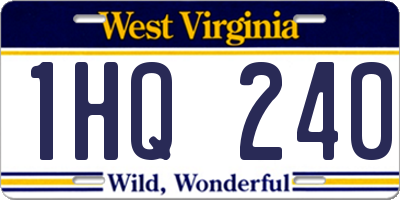 WV license plate 1HQ240