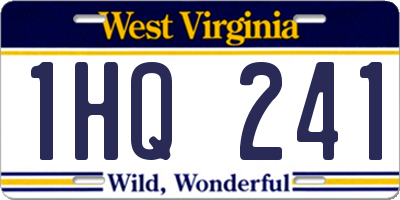 WV license plate 1HQ241