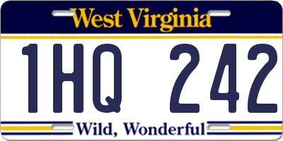 WV license plate 1HQ242