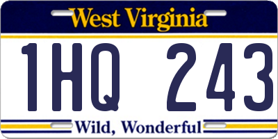 WV license plate 1HQ243