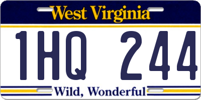 WV license plate 1HQ244