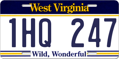 WV license plate 1HQ247