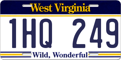 WV license plate 1HQ249